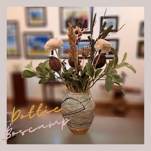 DB-879 Vase Grey Lightning Barrel $375 at Hunter Wolff Gallery